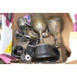 Box of assorted Silver plated Trophies and Tankards