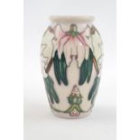 Moorcroft Squat Vase in Blakeney Mallow Pattern 10.5cm in Height