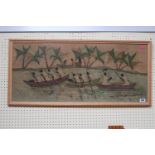 Framed Batik of Tanzanian boats