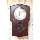 Oak Cased wall clock with numeral dial