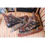 Pair of Canadian 11 1/2 Ice Hockey boots marked CCM