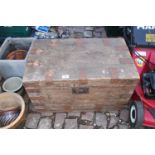 Vintage Wooden Tool Chest with metal fittings