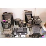 Collection of assorted Cameras inc Nettar Zeiss Ikon, Brownie E Box camera