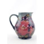 Moorcroft Pottery Jug in Finches & Fruit pattern 14cm in Height