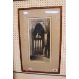 Framed Etching of York Minster 'THe Five Sisters' by Ethel Jagger