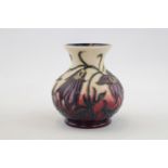 Moorcroft Squat Vase in Pasque flower design 9cm in Height