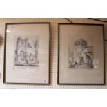 2 John Sell Cotman etchings of East Barsham House in Fakenham and West Dereham Church in Norfolk and