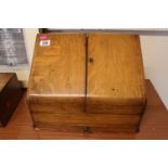 Victorian Oak Stationary box with fitted interior
