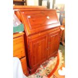 Pine Ducal Filing unit of 2 drawers with brass drop handle and Bureau