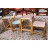 Collection of Faux Seagrass stool (4)