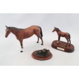Royal Doulton Horse, 'Adventure' Foal on wooden base and a Bronze on base entitled Photo finish