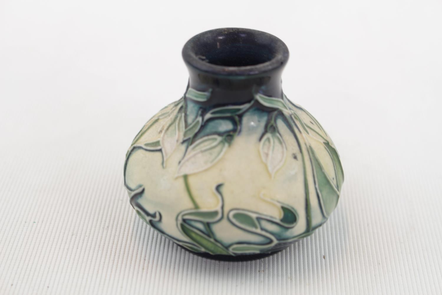 Moorcroft Squat Vase in Nivalis pattern 5.5cm in Height