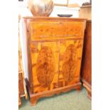 20thC Bureau Desk with Leather inset top and Cupboard base