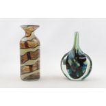 Mdina Glass mottled glass bottle vase and another Mdina glass vase