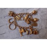 Ladies 9ct Gold Charm bracelet 24g total weight