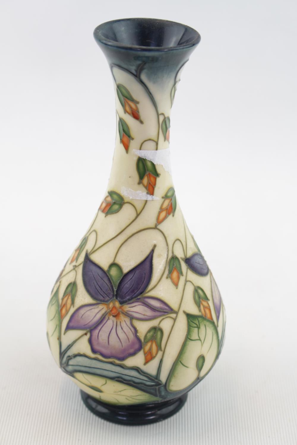 Moorcroft Posy Vase in Sweet Thief pattern by Rachel Bishop dated 2001 16cm in Height