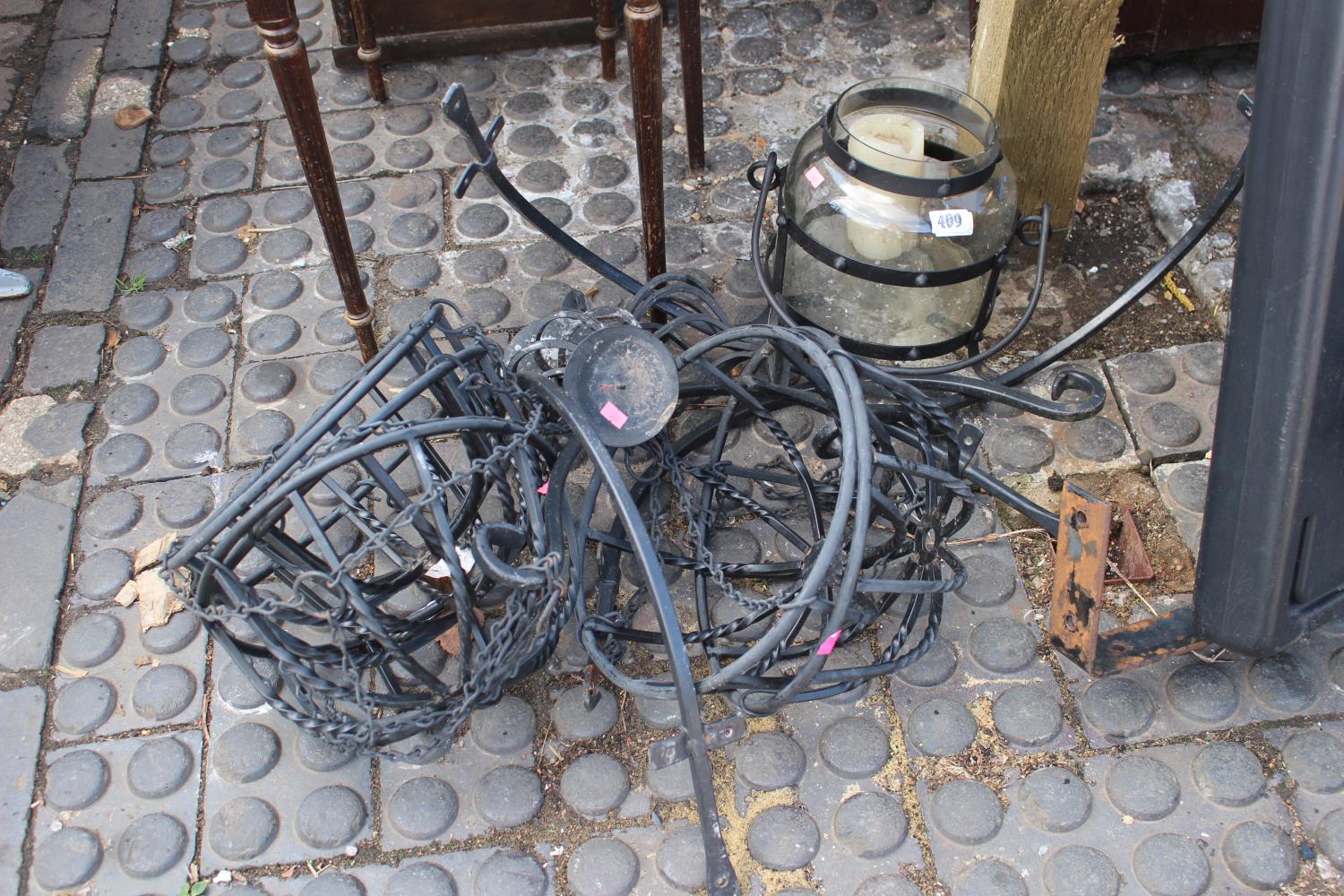 Collection of Wrought Iron Hanging Baskets