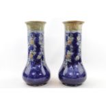 Pair of Large Royal Doulton vases of floral design with impressed marks to base. 32cm in Height