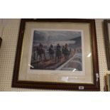 Framed and mounted print 'Cheltenham Gold Cup' by David Dent signed din Pencil 258 of 850