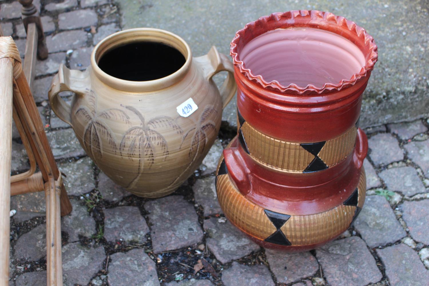 Pottery Plant pot and another