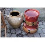 Pottery Plant pot and another
