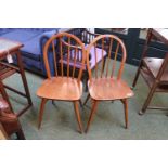 Pari of Ercol Stick back Windsor chairs