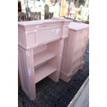 Pink Painted Wooden 2 Part Unit with fluted applied supports