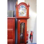 Modern Longcase clock with brass roman numeral dial