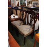 Pair of Shield back Edwardian Bedroom chairs on tapering legs