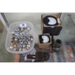 Collection of Gauges and Military and Service buttons