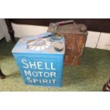 Shell Motor Spirit Can and another Spirit Can