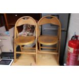 Pair of 1970s Folding Lightwood chairs