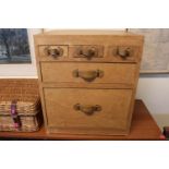 20thC 3 Drawer chest with Leather handles