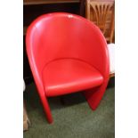 Red Leather Modernist Design Poltrona Frau Elbow chair