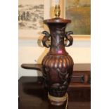 Large Chinese Bronze Lamp base depicting Birds 57cm in Height