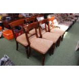 Collection of 6 Victorian Mahogany Chairs with upholstered seats on turned supports