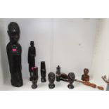 Collection of African Hardwood carved Busts and figures. 48 - 11cm