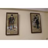 2 Framed Tiles entitled Gamekeeper and Victorian News Vendors