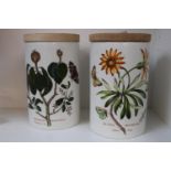 2 Portmeirion Botanic Garden Storage Jars Grandiflora & Hippomane Mancinella