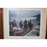 Framed and mounted print 'Cheltenham Gold Cup' by David Dent signed din Pencil 258 of 850