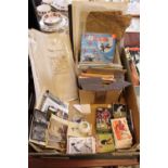 Box of 19thC and later Ephemera inc. Deads, Photographs, Sports Cards etc