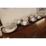 Crown Staffordshire floral decorated Tea Set
