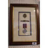 Framed WWII Medal on ribbon V. Sculpher 155162 Kings Lynn ATS