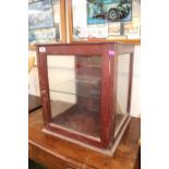 19thC Shop fitting display glazed cabinet with single shelf. 49cm in Height