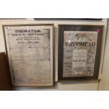 Framed print of William IV Coronation and a Advertising print for Brinsmead Pianos