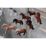 Collection of 7 Hagen-Renaker horse figures