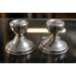 Pair of Silver Squat Candlesticks Birmingham 1978