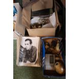 Collection of assorted Sepia Film Star Photographs, Cloisonné vase and assorted bygones