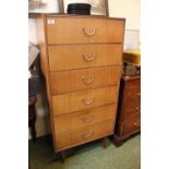 Mid Century Chest of 6 Drawers on Tapering feet
