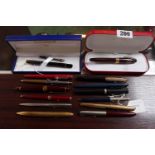 Large Collection of assorted Fountain and other Pens inc. Waterman, Sheaffer, Parker etc